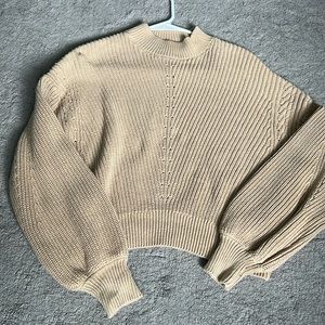 Mock Neck Cropped Sweater